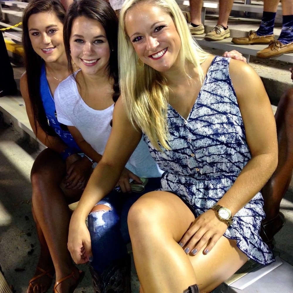 Navy/White Romper -Large